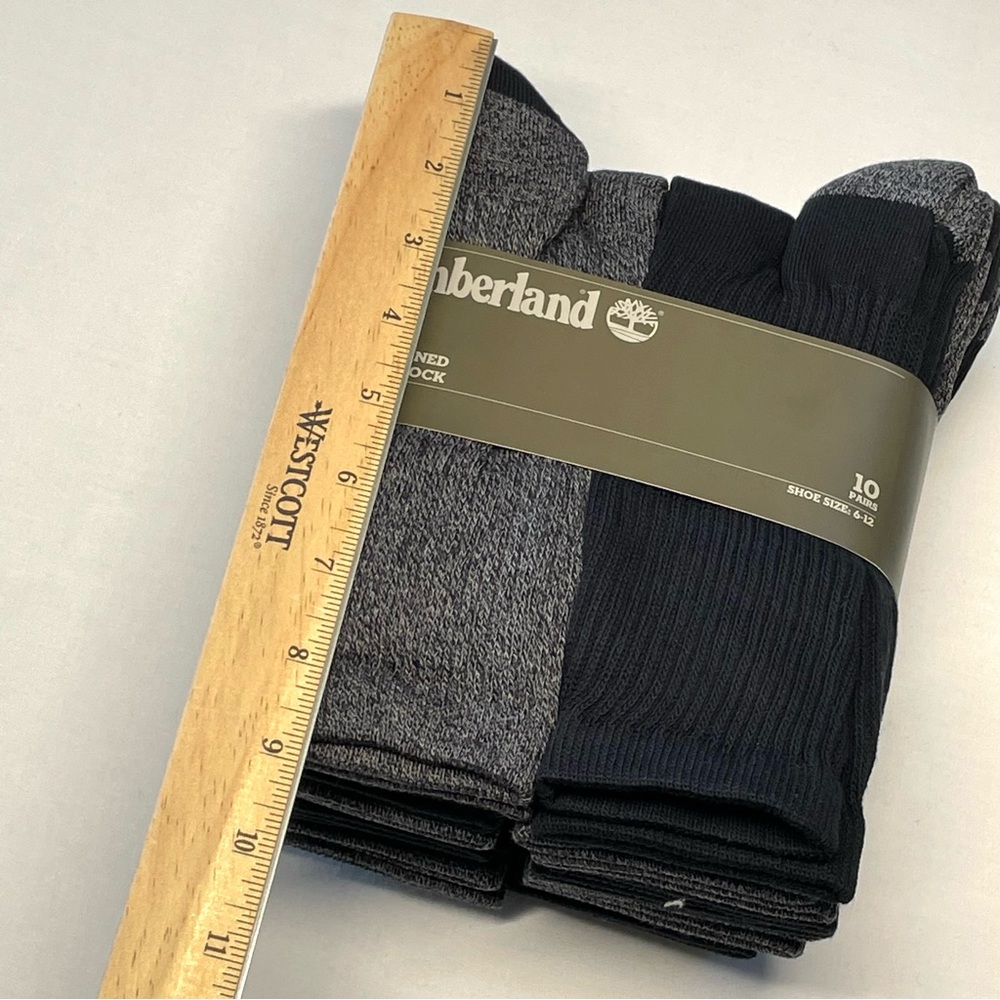 Timberland Men’s Cushioned Crew Socks Cotton Blend 10 Pairs Bundle Size 6-12 NWT - Picture 7 of 13